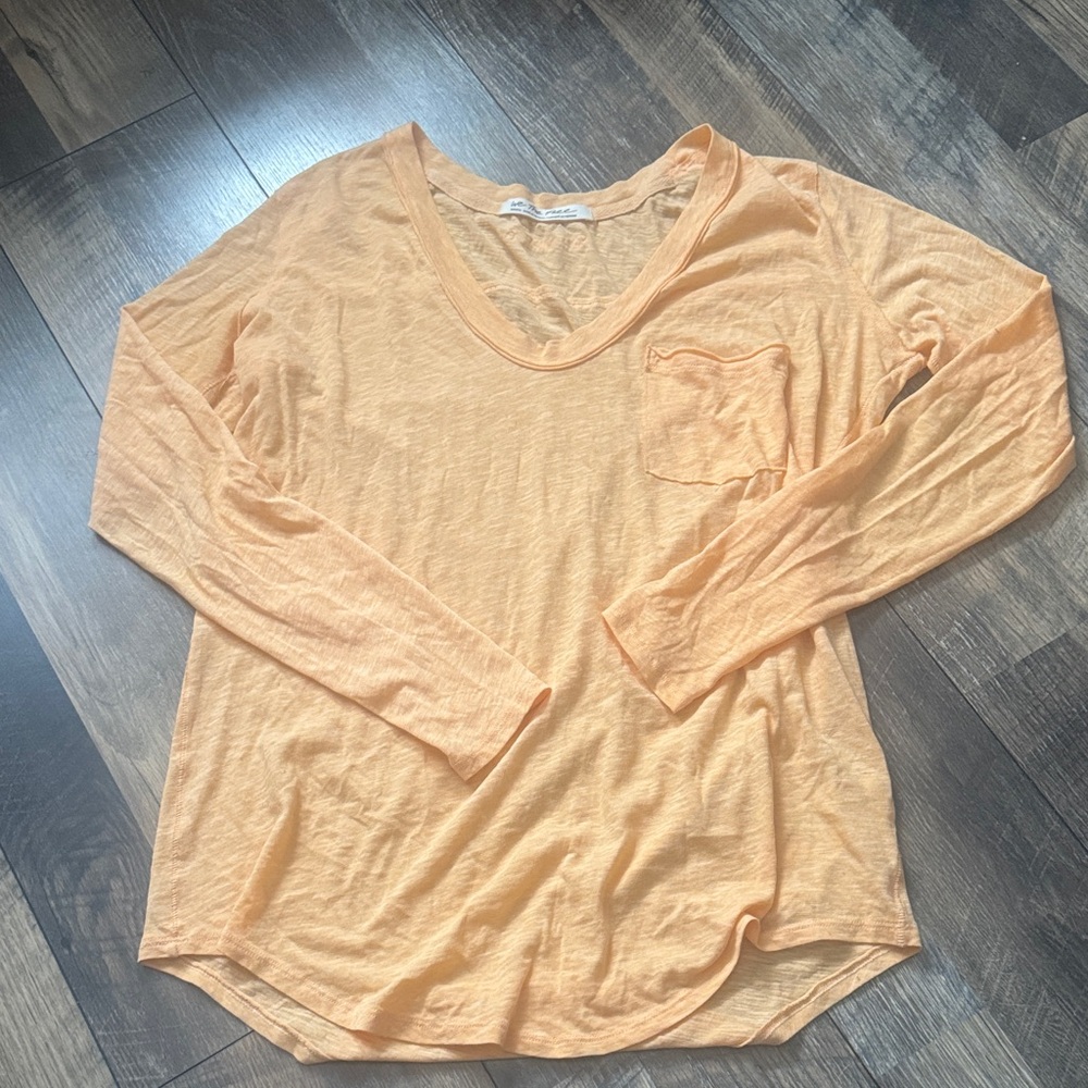 WE THE FREE | Oversized Small Womens Orange Long Sleeve Top